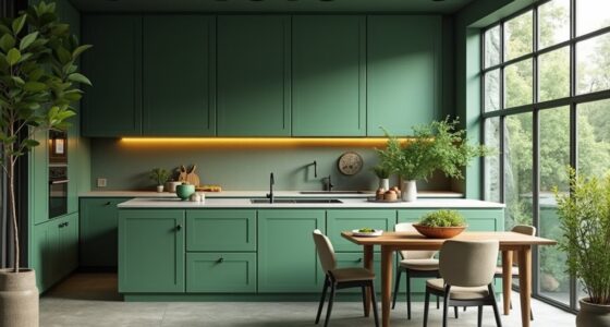 enchanting green kitchen sophistication