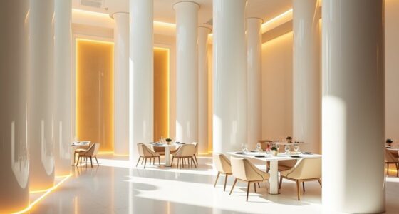 glossy ceramic pillars ambiance